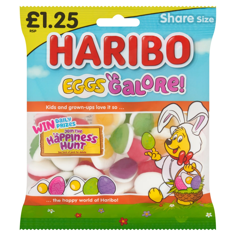 Haribo Eggs Galore Fruit Flavour Jelly & Foam Sweets Sharing Bag 140g £1.25 PMP