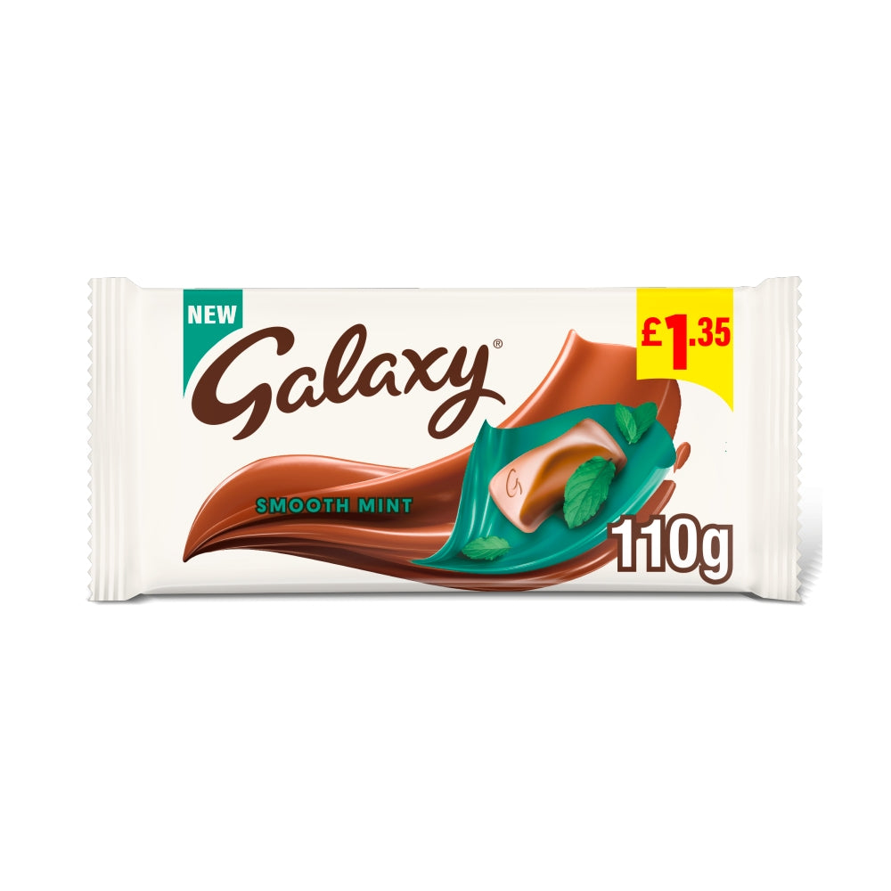 Galaxy Smooth Mint Chocolate Block Bar 110g £1.35 PMP