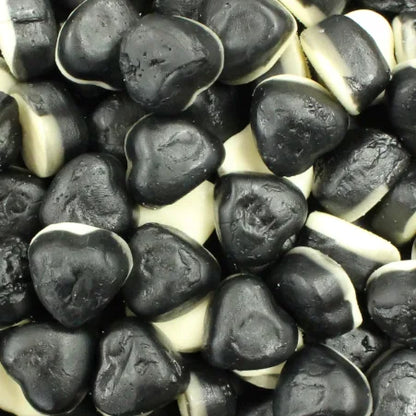 Black Liquorice Gummy Hearts - pick n Mix Sweets