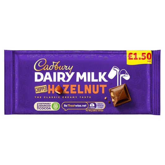 Cadbury Dairy Milk Chopped Hazelnut Chocolate Bar 95g £1.50 PMP