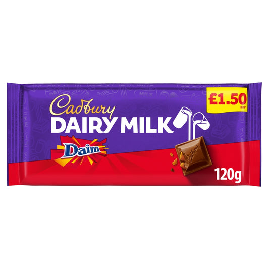 Cadbury Dairy Milk Daim Chocolate Bar 120g £1.50 PMP