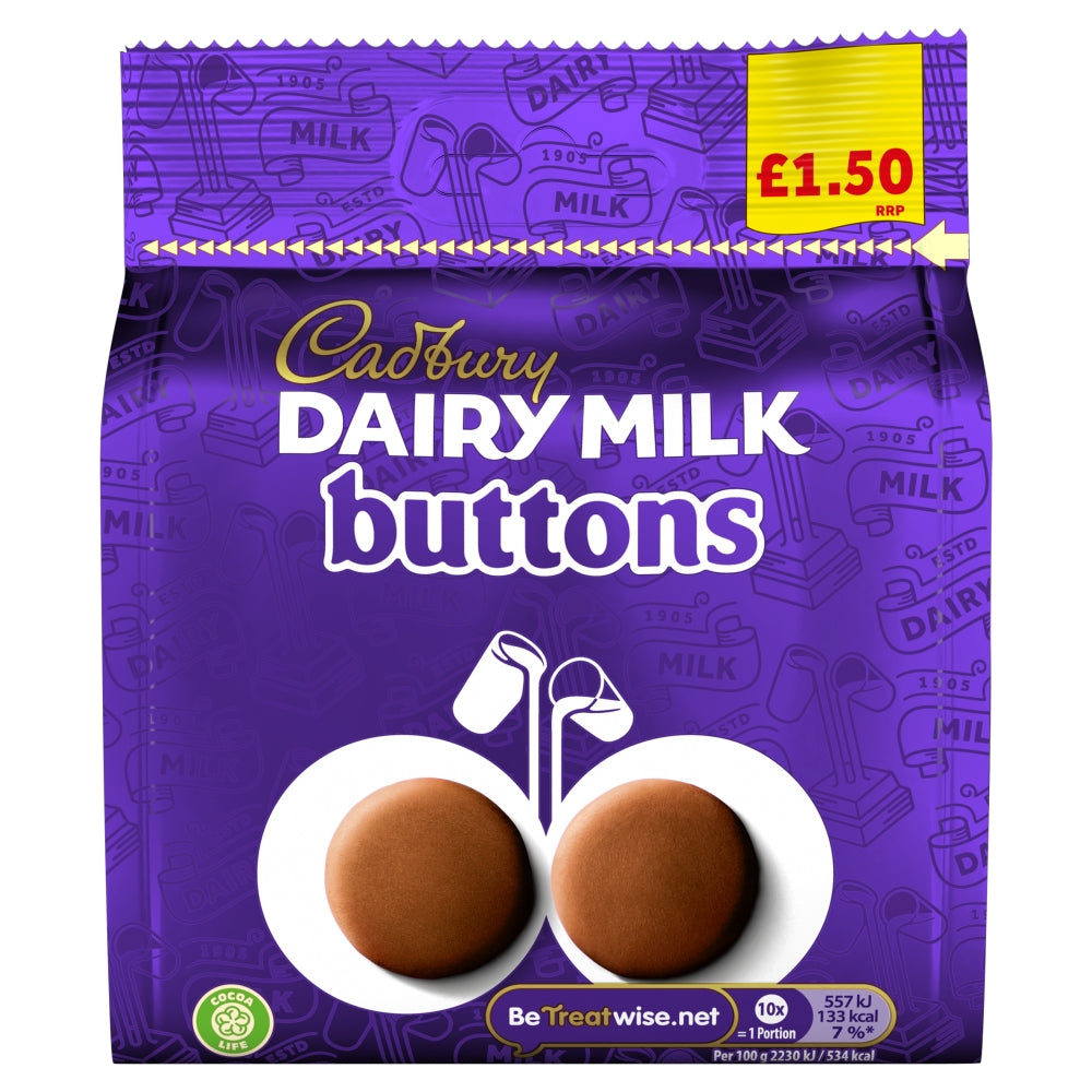 Cadbury Dairy Milk Buttons Chocolate Bag 85g £1.50 PMP