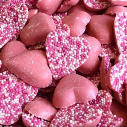 Hannah's Pink Chocolate Hearts - Pick n Mix Sweets